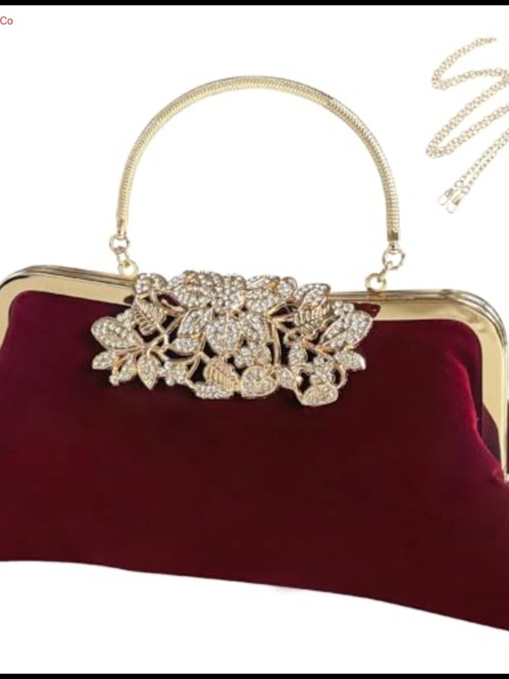 Velvet Rhinestone Clutch Evening Bag Women Formal Party Purse